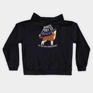 Red Siberian Husky Dog Anatomy Kids Hoodie